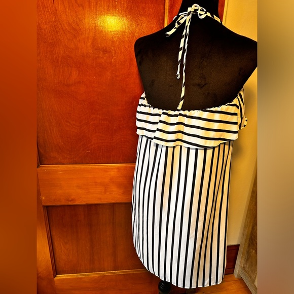 J crew navy blue and white striped halter - Picture 4 of 9